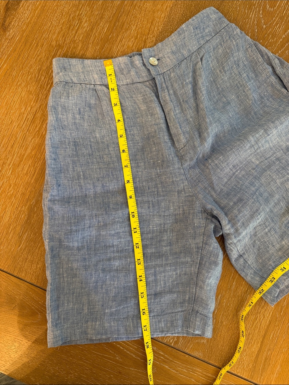 Tahari Blue Linen Shorts with Elastic Waist XS - Picture 8 of 10